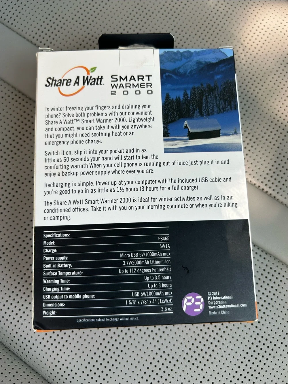 Smart Warmer 2000 Portable Hand Warmer & Phone Charger - Silver